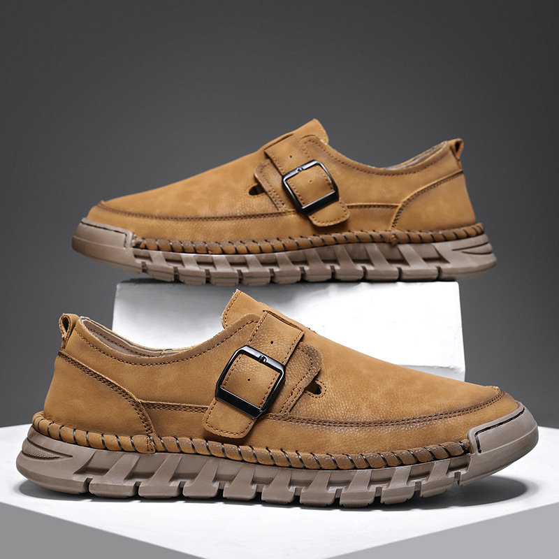 Men's Hand-Sewn Breathable Leather Outdoor Casual Shoes foto 5