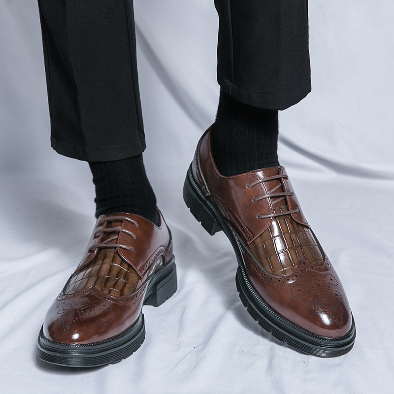 Casual Derby Shoes Men's British Formal Wear Low-top Shoes foto 3