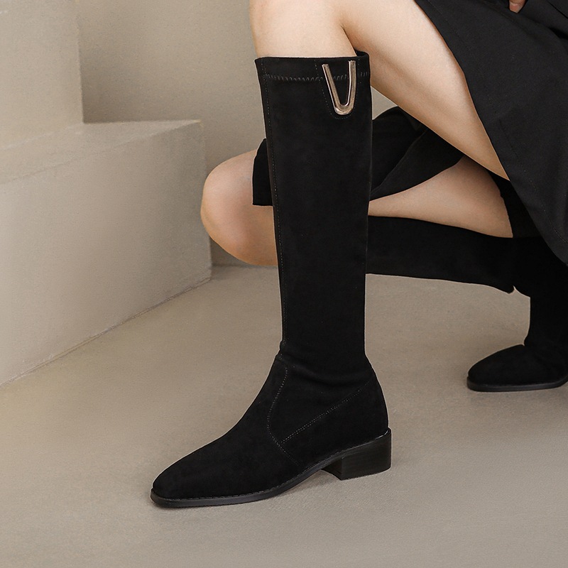 Below The Knee Women's Over-the-knee Skinny Low Heel Large Size Boots foto 3