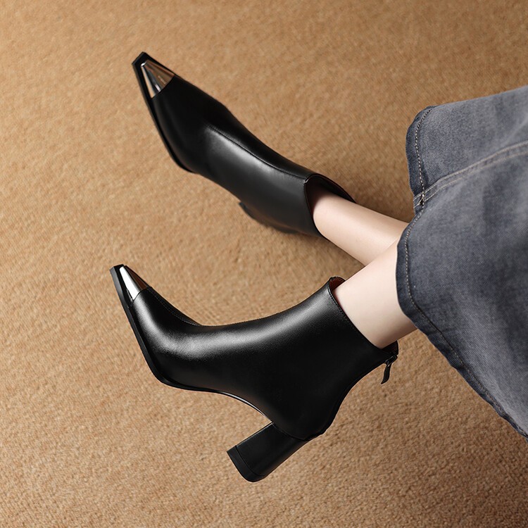 Fashionable Closed-toe Pointed-toe Chunky Heel Shoes For Women foto 5