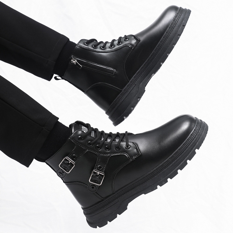 Black Martin Boots Male British Style Working Boots foto 3
