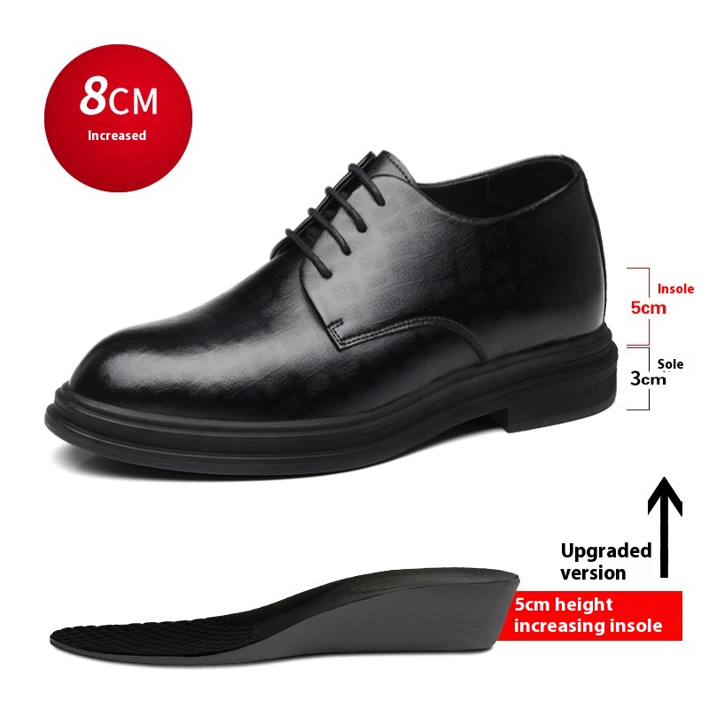 Height Increasing Insole Breathable Calf Leather Shoes foto 4