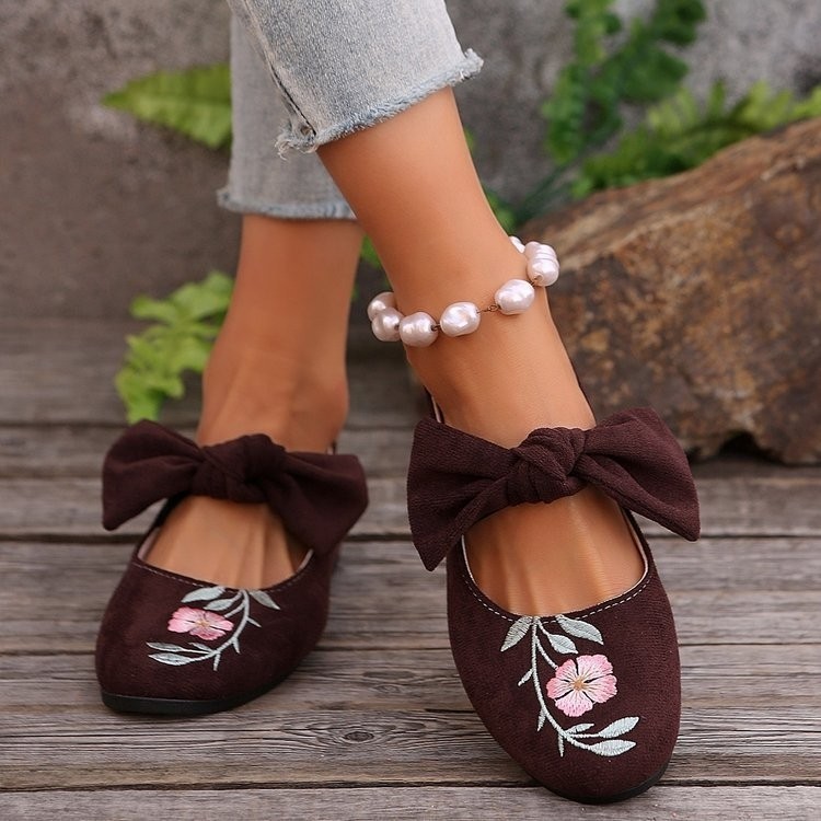 Fashion Personalized Women's Bow Flat Work Shoes foto 4