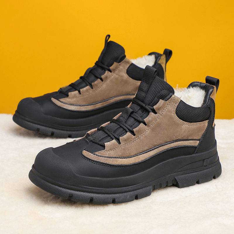 Men's Cotton Shoes Wool Fleece Lined Thick High-top Casual foto 4