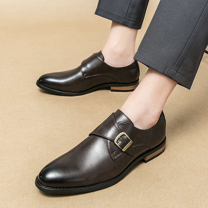 Leather Shoes Men's Business Formal Casual Breathable Increased Slip-on Buckle foto 5