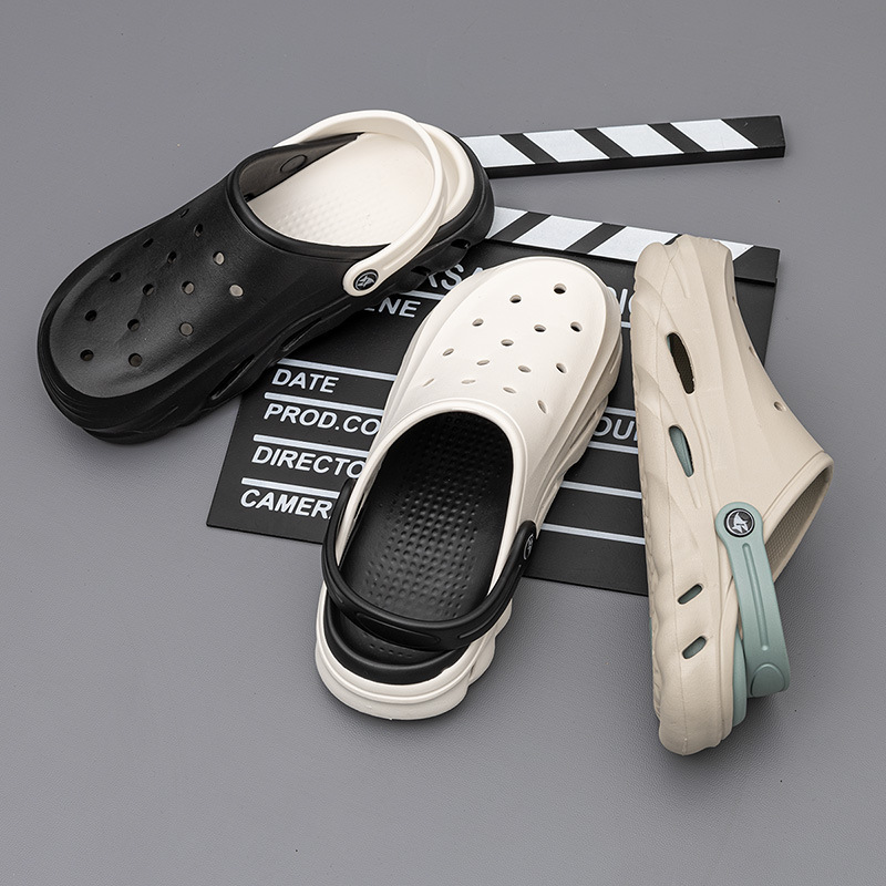 Men's Fashion Two-tone Beach Hole Shoes foto 2