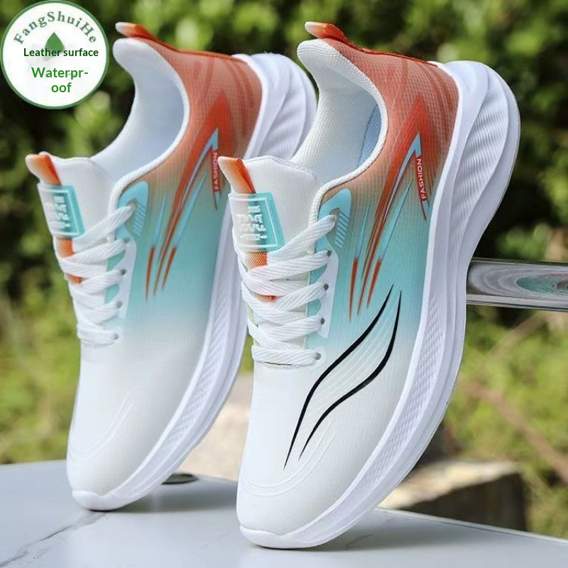 Mens Soft-soled Leather Waterproof Casual Athletic Shoes