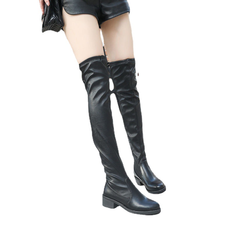 Women's Over The Knee Stretch Low Heel Chunky Heel Boots foto 2