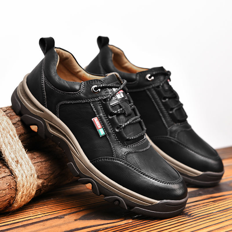 Men's British Style Round Toe Leather Shoes foto 4