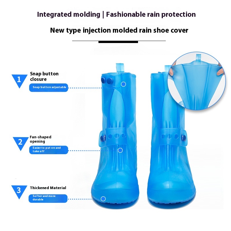 Adult And Children PVC High Top Waterproof Cover Rain Boots Double Breasted foto 3