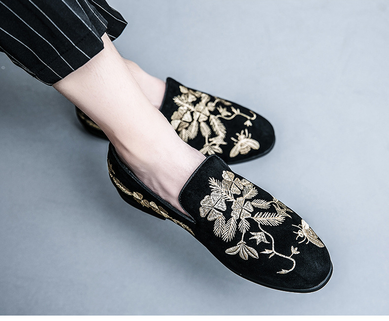 Men's Embroidery Fashion Embroidery Business Leather Shoes foto 5