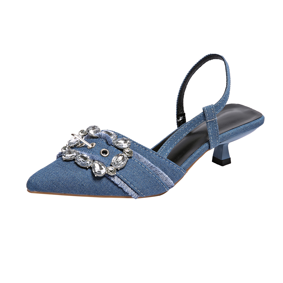 High Heel Sandals Pointed Toe Closed Toe Sandals Rhinestone foto 3