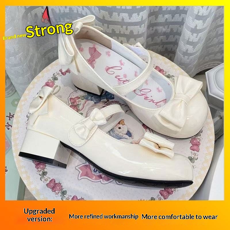 Retro Style Fashionable Low-heeled Womens Pumps foto 3