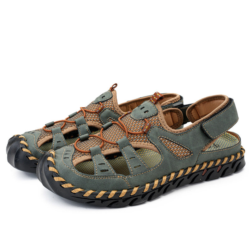Genuine Leather Men's Sandals Air-permeable Beachwear Summer Casual foto 2