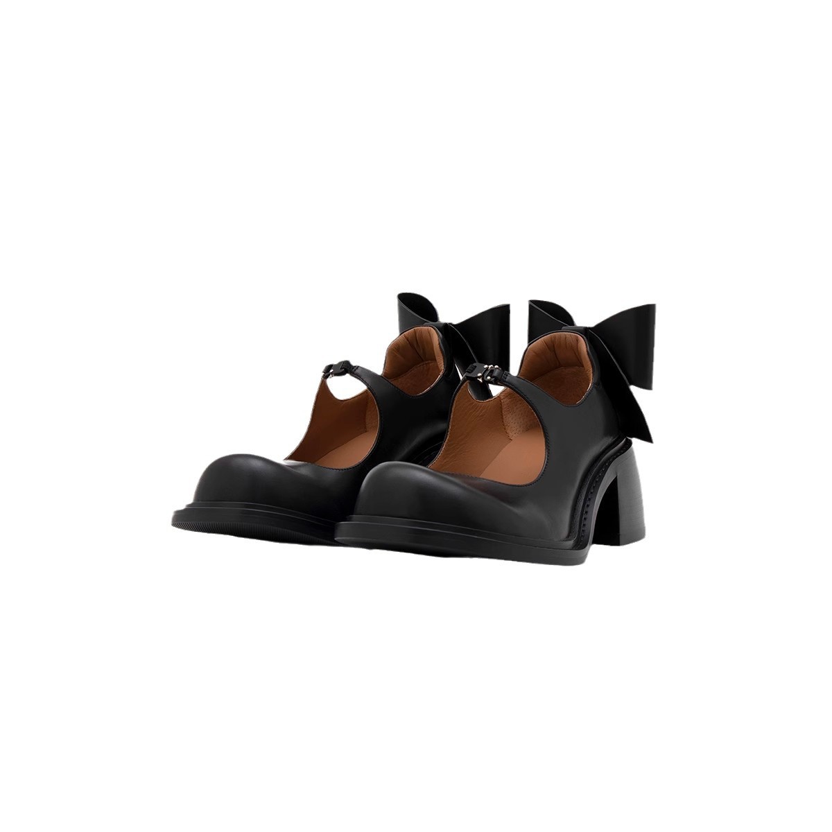 Small Leather Shoes Women's Pumps With A Bow foto 3