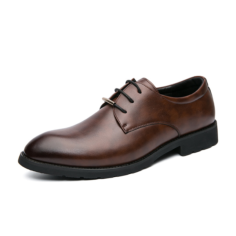Leather Shoes Men's Business Formal Classic Round Head Leisure foto 4
