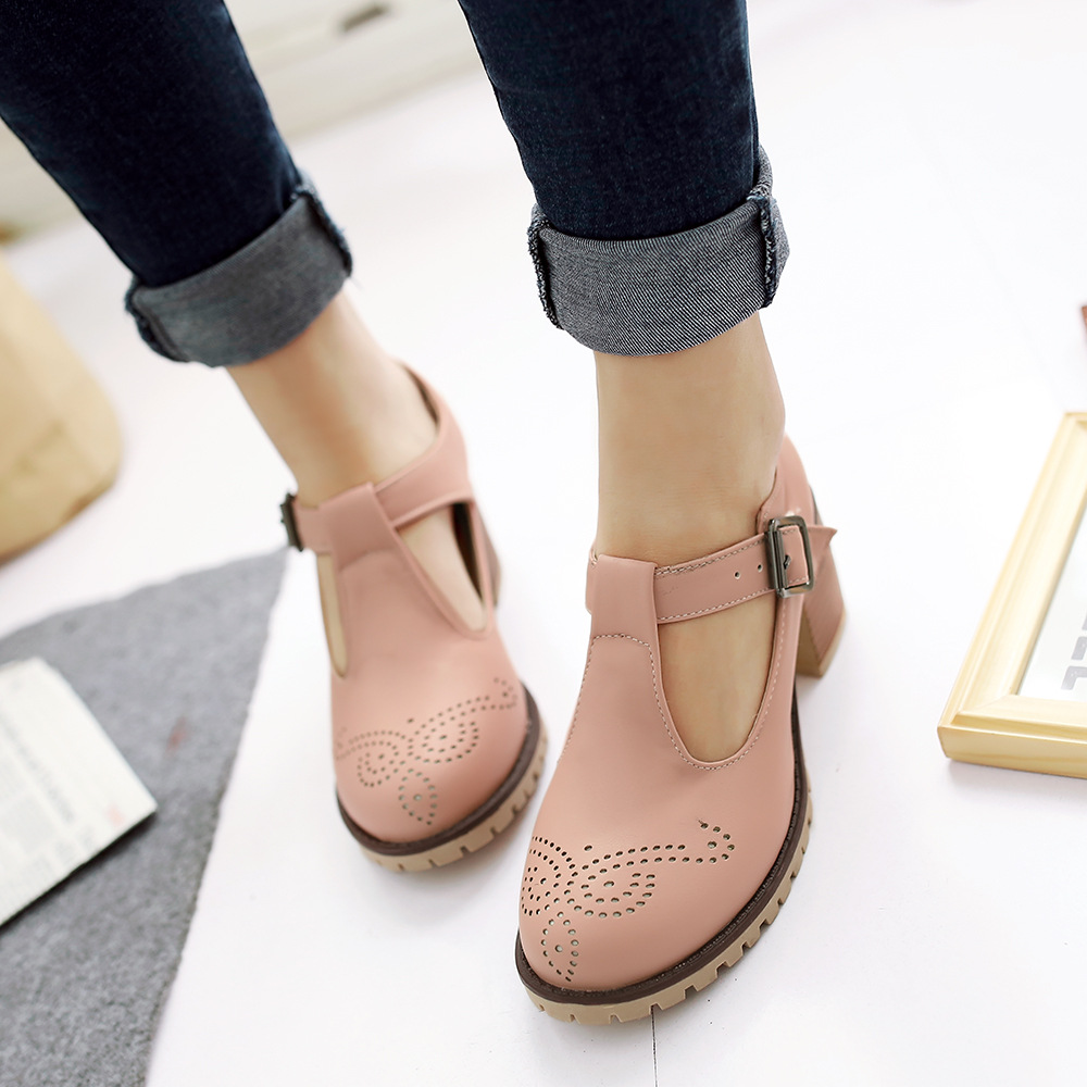 Foreign Trade Export Cross-Border Chunky-Heel British-Style Pumps foto 3