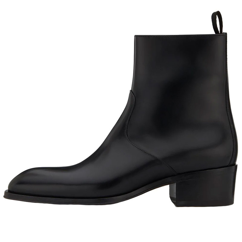 Leather Pointed Toe Zipper High Street Martin Boots foto 4