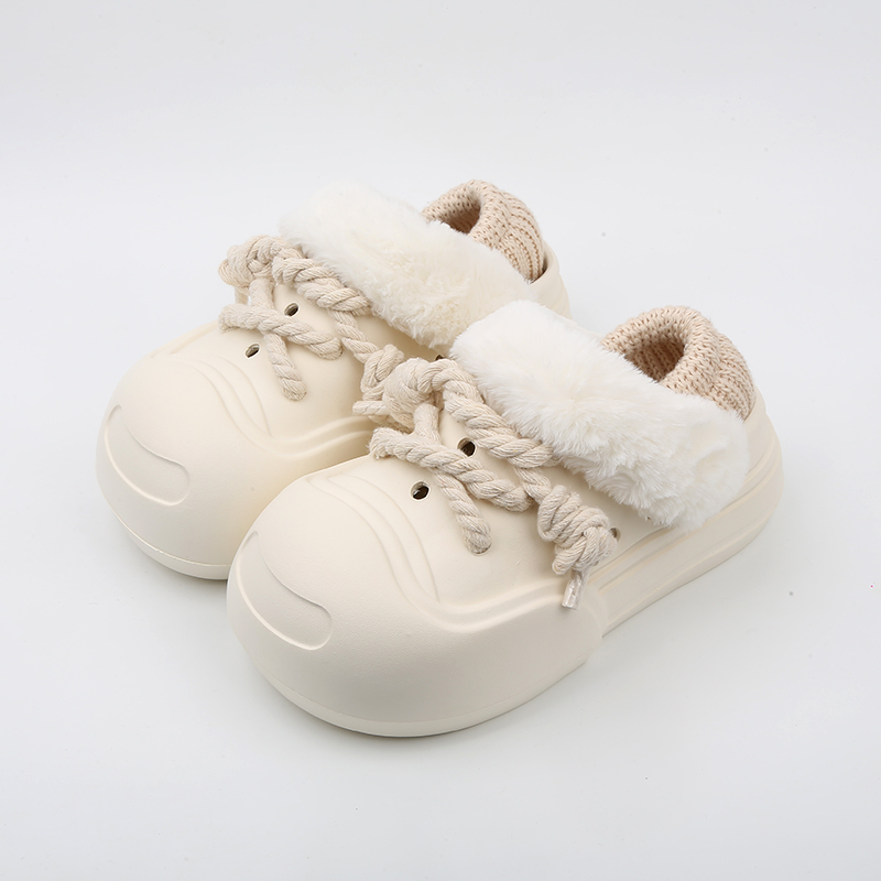 Cute Plush Detachable Fleece-lined Insulated Outdoor Slip-ons With A Thick Sole foto 2