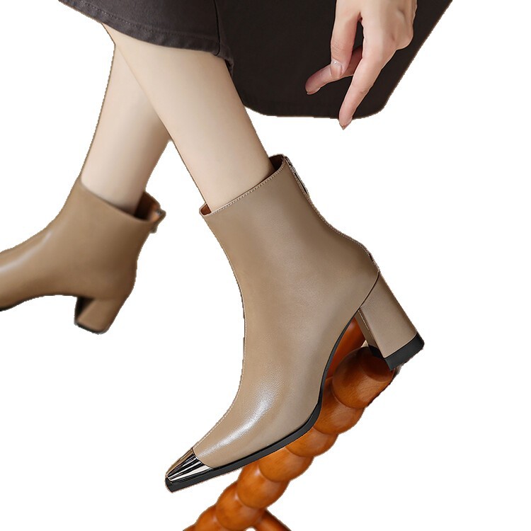 Fashionable Closed-toe Pointed-toe Chunky Heel Shoes For Women