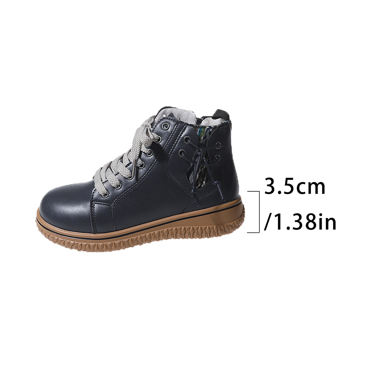 Women's Flat Heel Martin Boots Lace-up Zip Cotton-padded foto 5