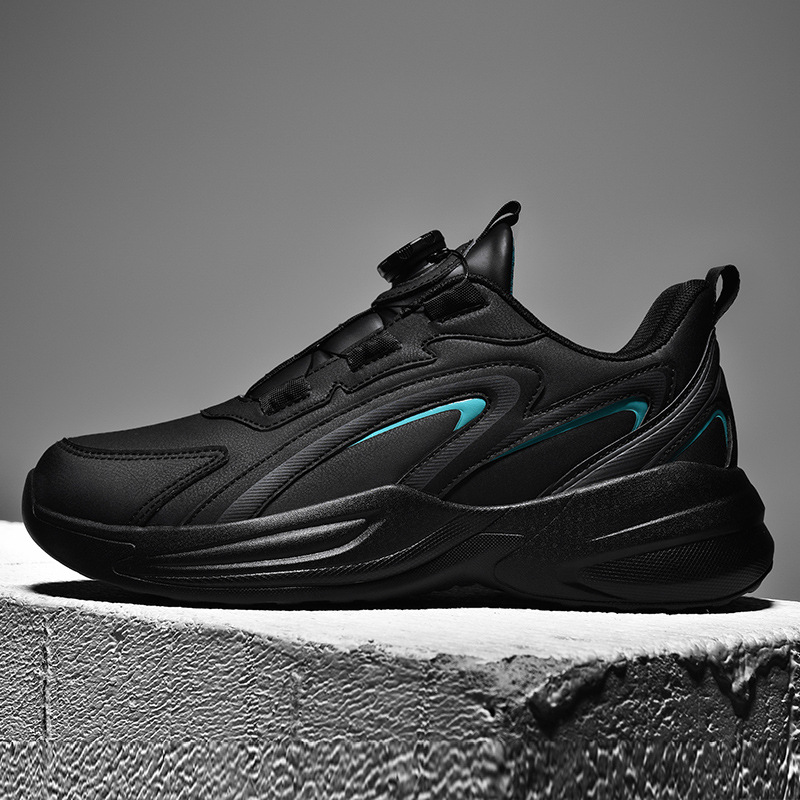 Waterproof Leather Sneaker Men's Rotating Button foto 5