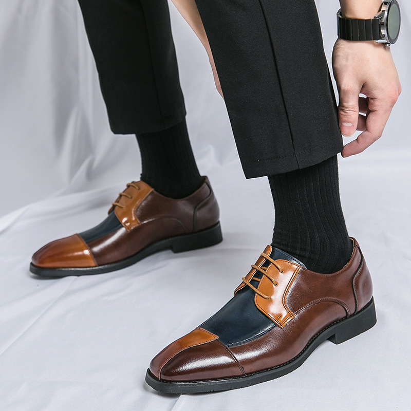 Business Formal Wear Casual Square Toe Large Size Leather Shoes foto 2