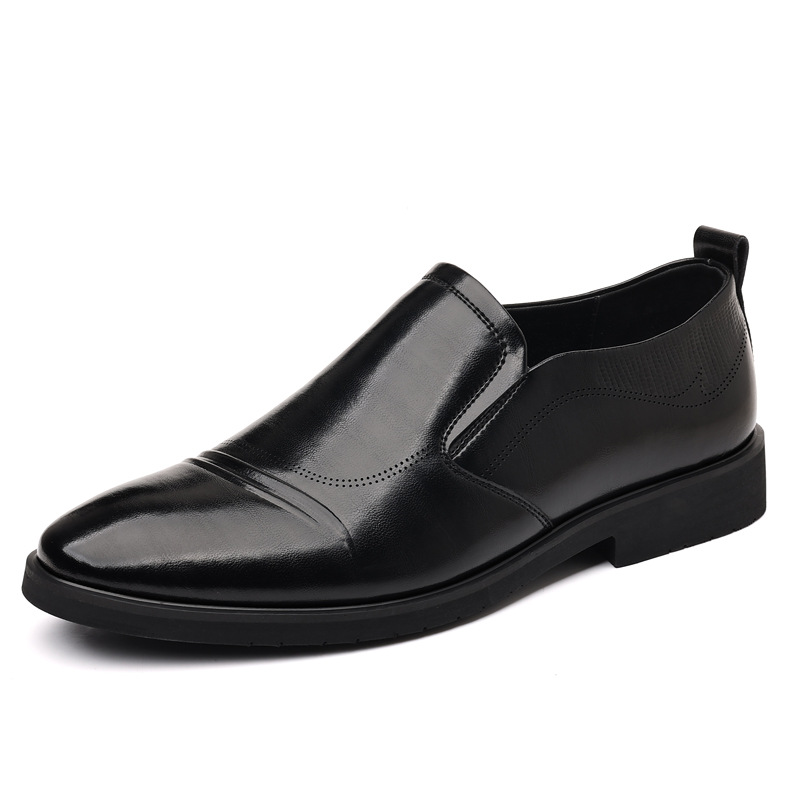 Mens Plus-Size Vintage Business Slip-On Leather Shoes foto 5