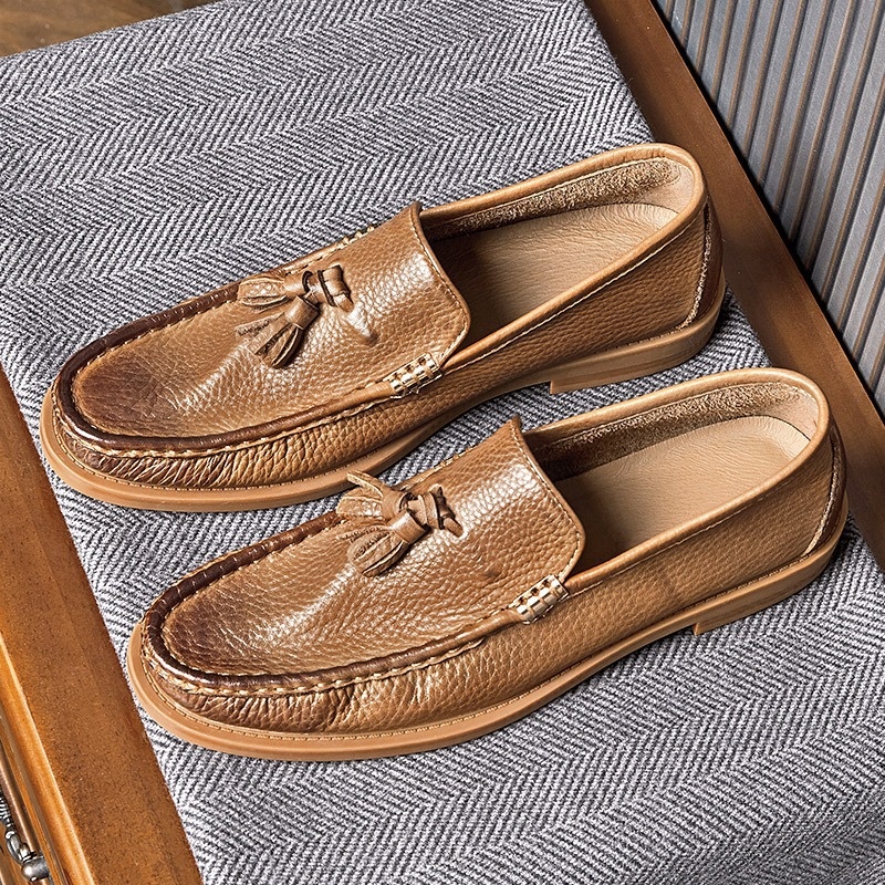 Breathable Men's Genuine Leather England Style foto 3