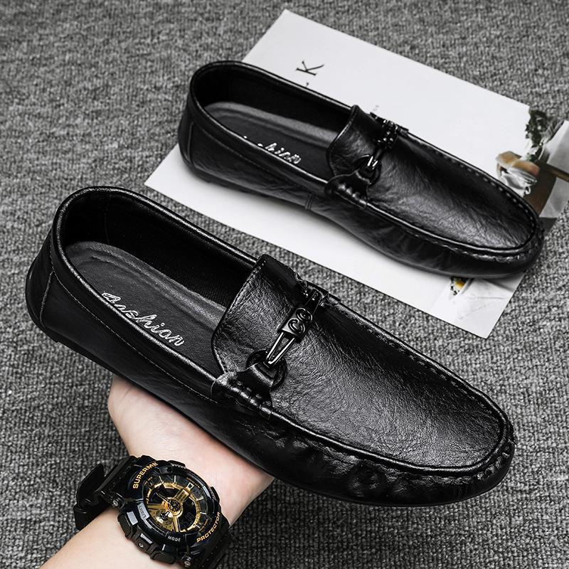 Mens Stylish Casual Slip-on Leather Shoes foto 5