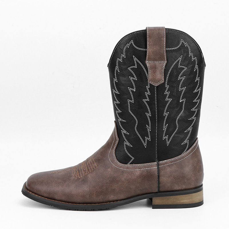 Western Denim Square Toe Motorcycle Men's Boots foto 2