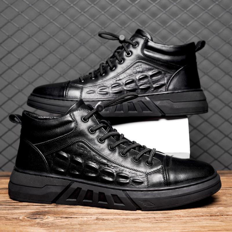 Pure Color Tied Trendy Wild Youth Men's Shoes foto 2