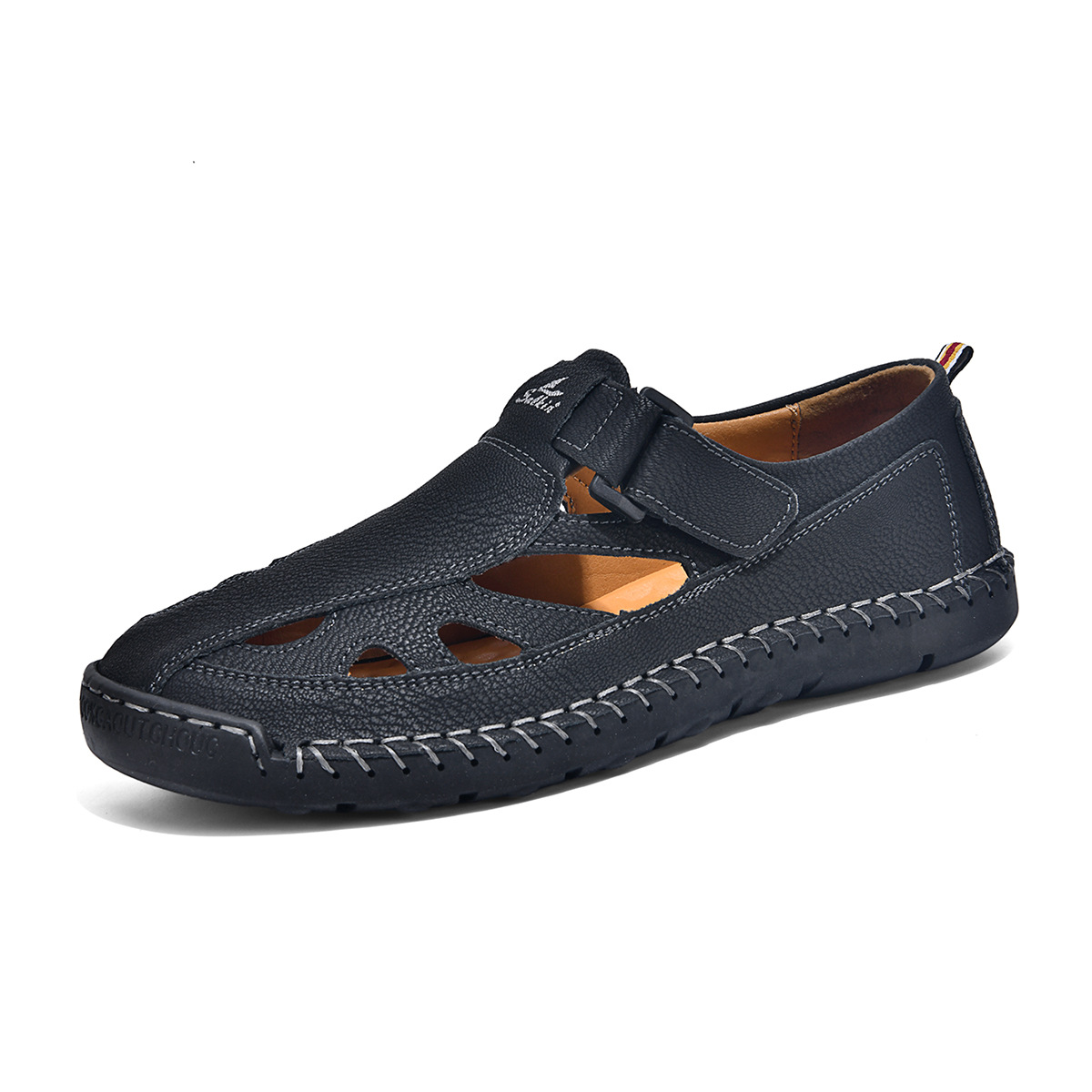 Breathable Hand-Sewn Mens Closed-Toe Sandals foto 3