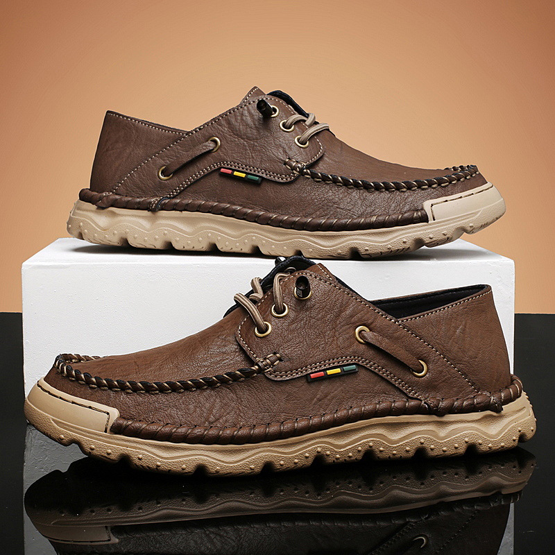 Men's Leather Shoes Genuine Leather Fashion Business Casual Shoes foto 3