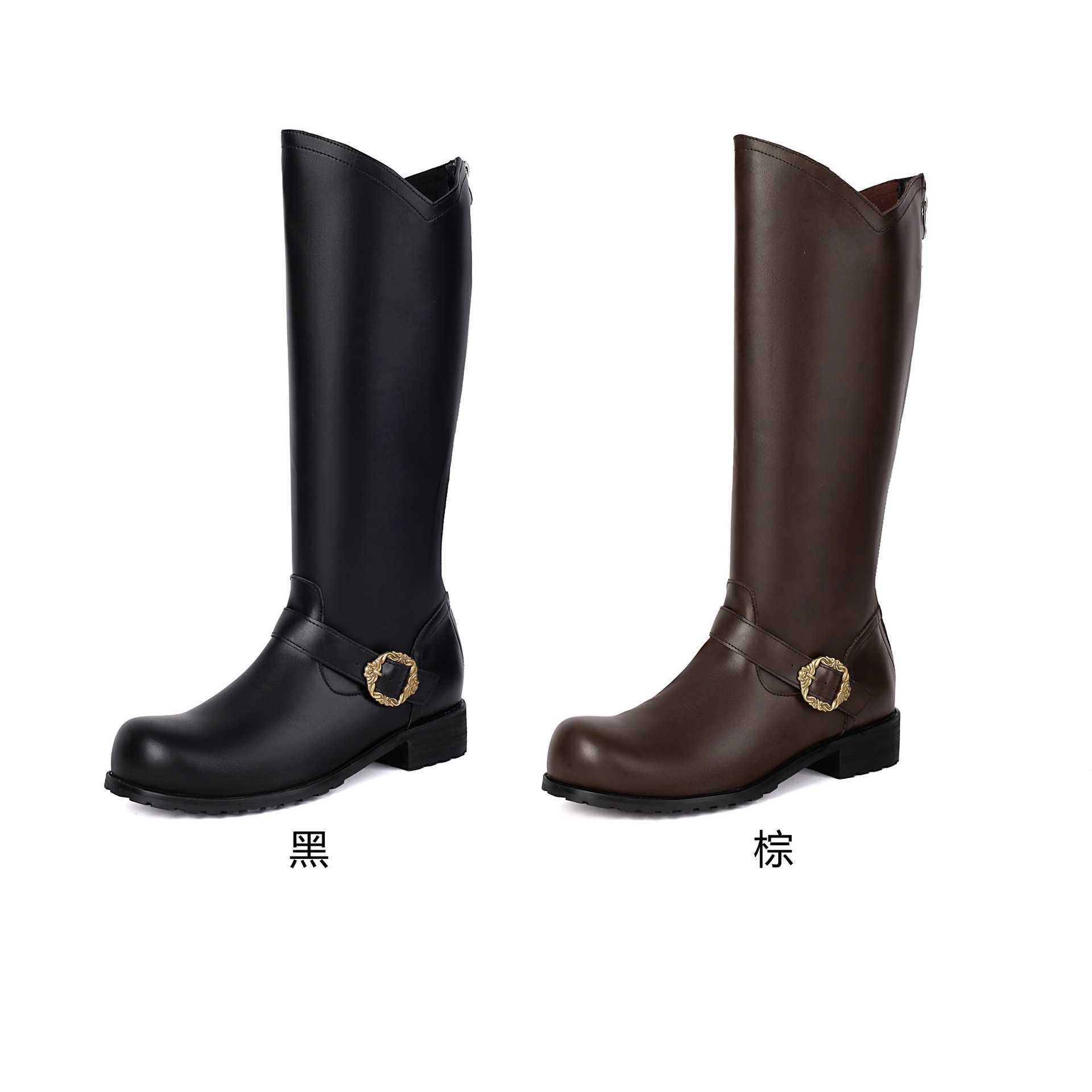 Retro Stage-performance Mens Leather Boots foto 5