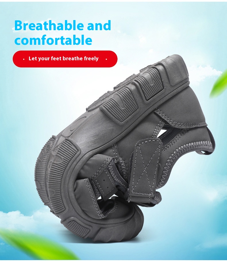 Men's Non-slip Wear-resistant Mesh Surface Hollowed Wading Sandals foto 3
