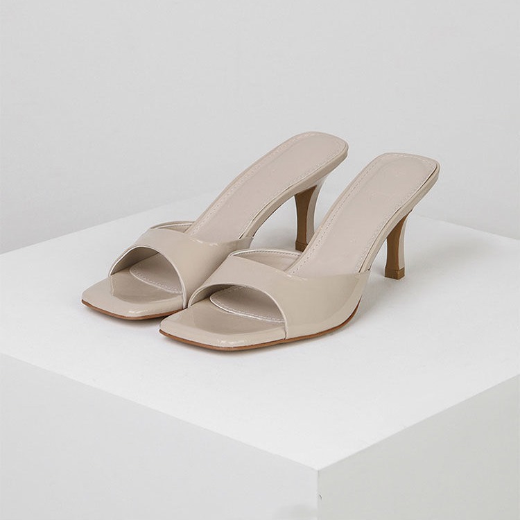 European And American Square Toe Stiletto Heel Fashion Sandals foto 2
