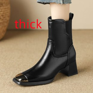 Slimming Martin Boots High Heel Maillard Leather Boots foto 4