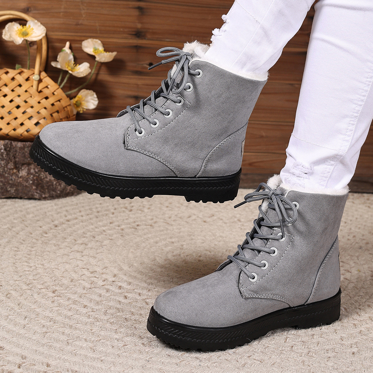 Women's Fashionable Waterproof High-top Cotton-padded Snow Boots foto 2