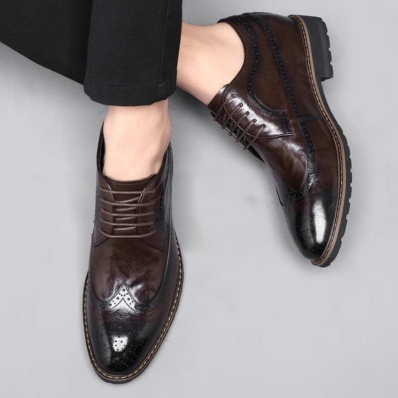 Bullock Men's 8cm Height-increasing Derby Shoes In British Style foto 2