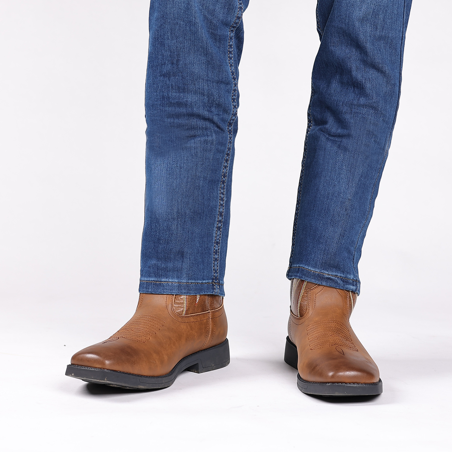 Retro Wide Head Western Cowboy Boot foto 4