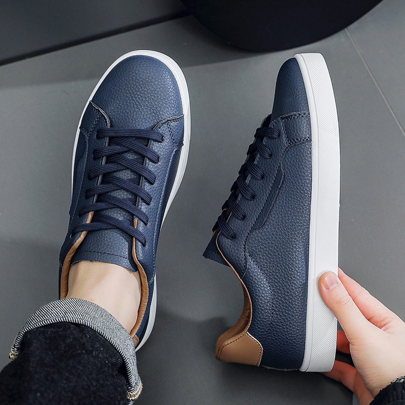 Spring New Mens White Sneakers With A Low-cut Design foto 3