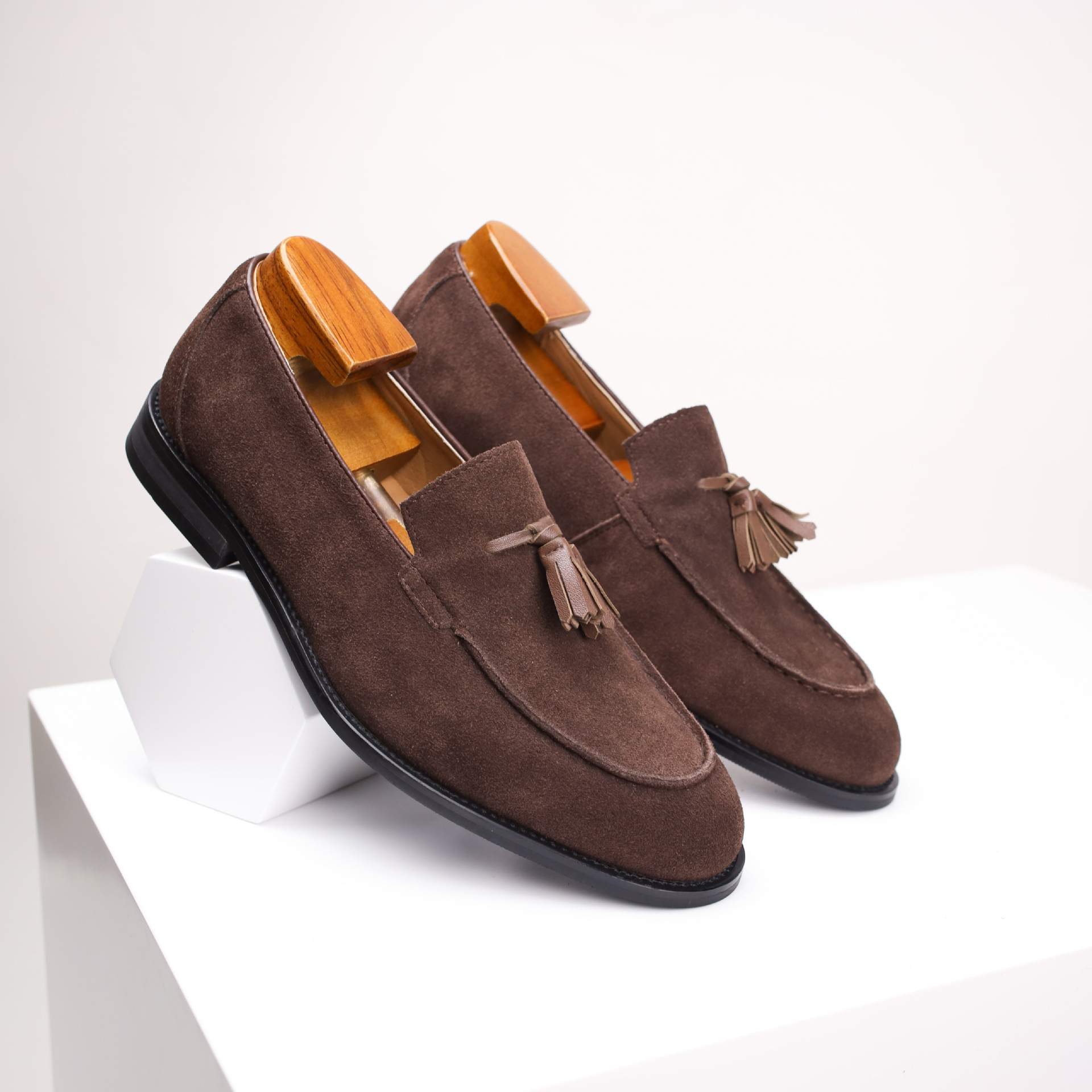 Lazy Slip-on British-style Suede Business Loafers Mens Fashion Shoes foto 3