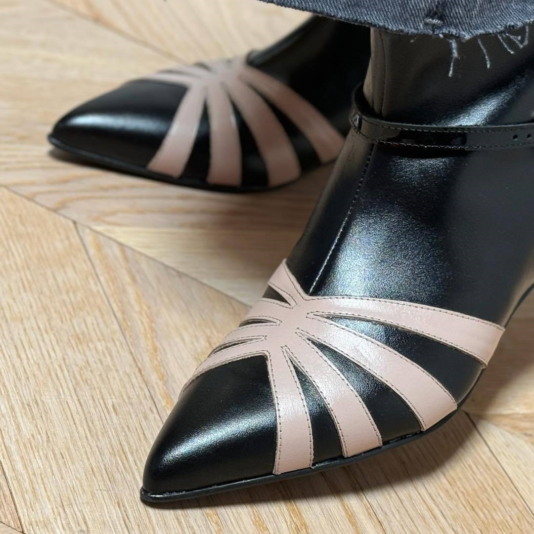 Pointed Toe Chunky Heel Low Heeled Ankle Boots For Women In Larger Sizes foto 5