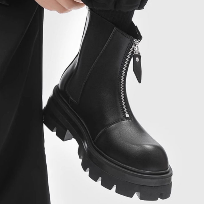Chelsea Men's High-top Cowhide Height-increasing Martain Boots foto 2