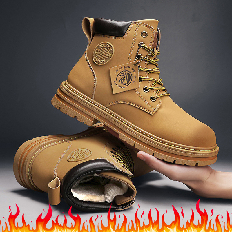 Men's Fashion Seven-hole Fleece-lined Durable Wear-resistant Overalls Boots foto 2