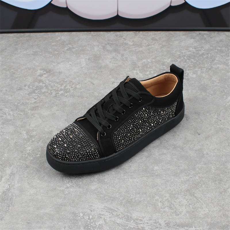 Men's Rhinestone Red Bottom Low-top Comfortable Breathable Fashion Sneakers foto 4