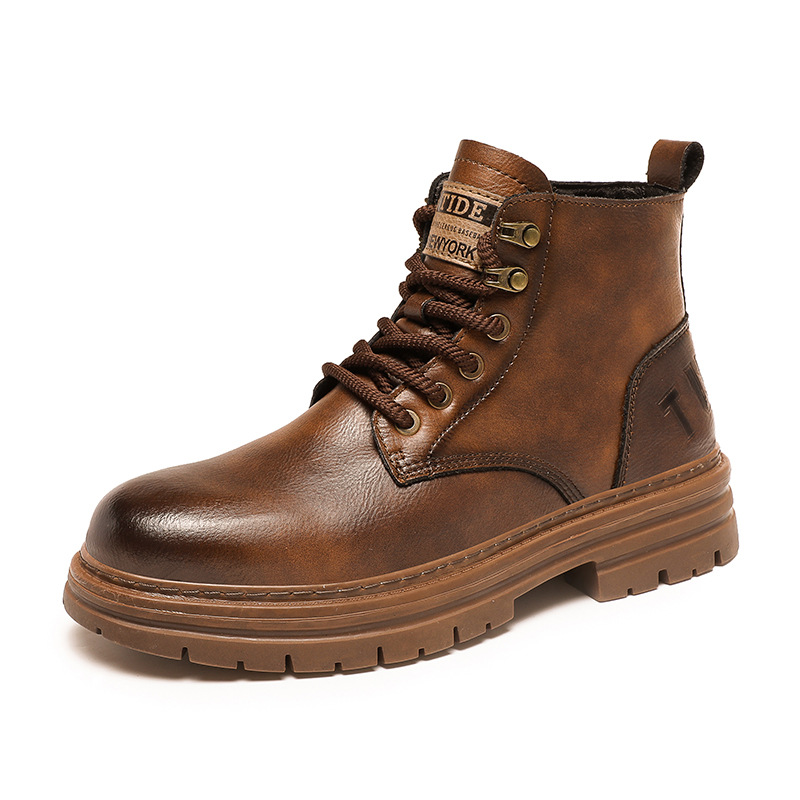 New Trendy Autumn And Winter High-top American Vintage Work Boots foto 5