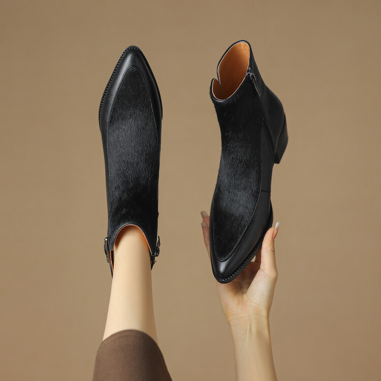 French High-end Suede Short Boots For Women, Autumn And Winter, Lined With Fleece, Genuine Leather foto 5