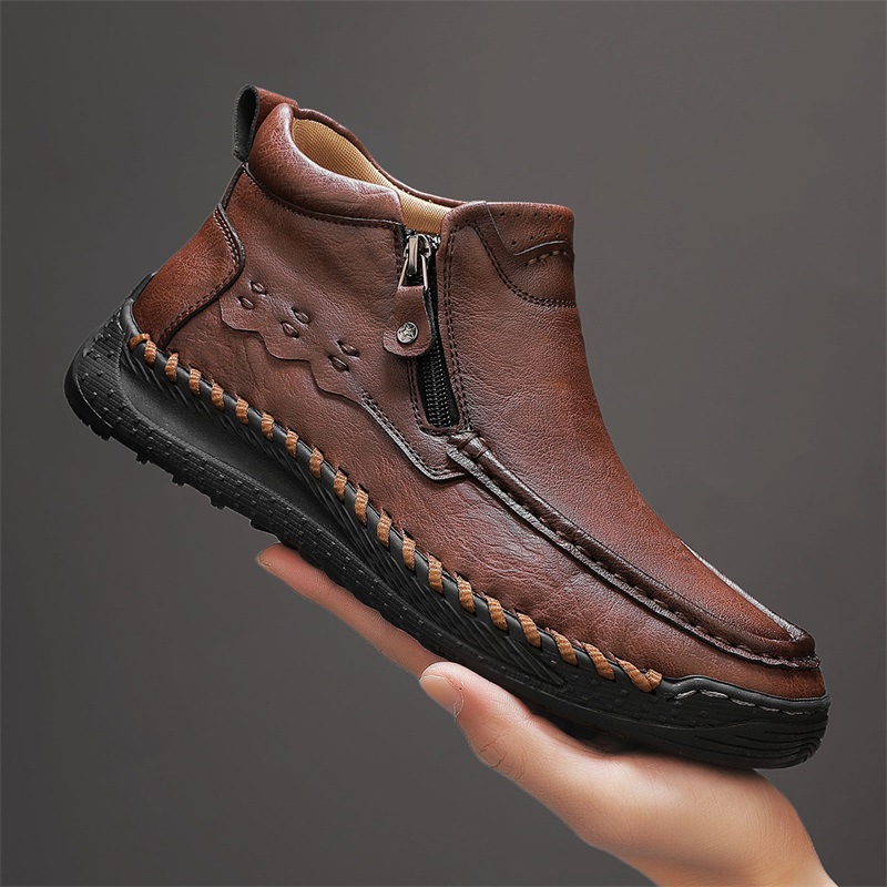 Men's Large-size Casual Hand-sewn Retro Work Boots foto 4